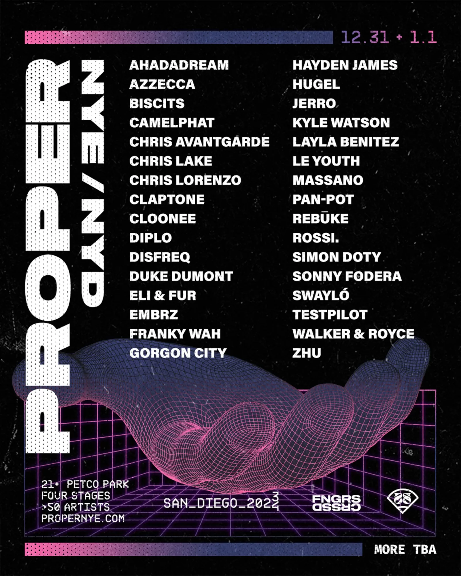 Proper NYE San Diego 2023/24 – Lineup Released!